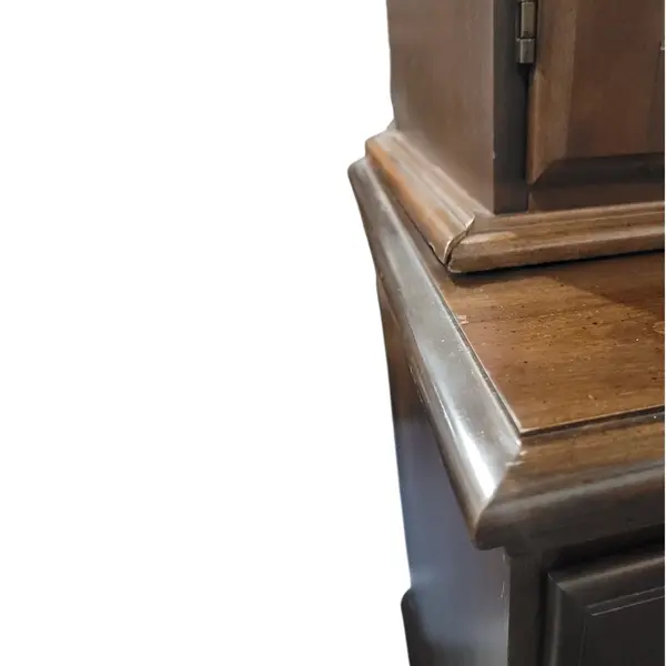 Vintage Cherry Brown China Cabinet Hutch 2-Piece w/ Glass - Freight/Local Pickup
