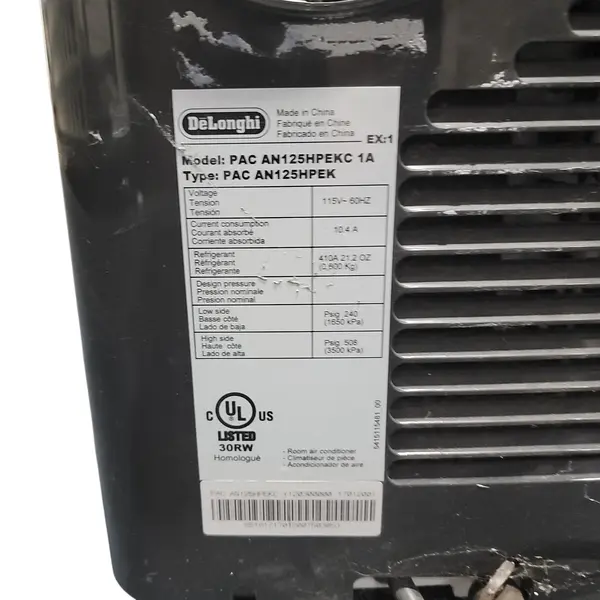 DeLonghi PAC AN125HPEKC1A Portable Air Conditioner & Heat Pump 12,500 BTU Remote