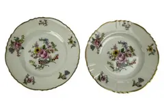 Set of 2 Vintage Syracuse China Bread Plates USA Federal Shape Floral