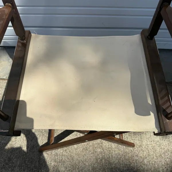 Lot of 4 Pier 1 Imports Folding Director Chairs Cream Wood Frame - Local Pickup