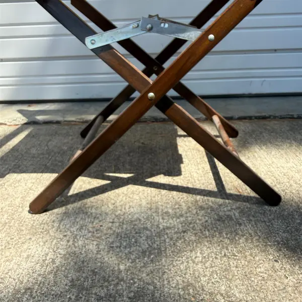 Lot of 4 Pier 1 Imports Folding Director Chairs Cream Wood Frame - Local Pickup