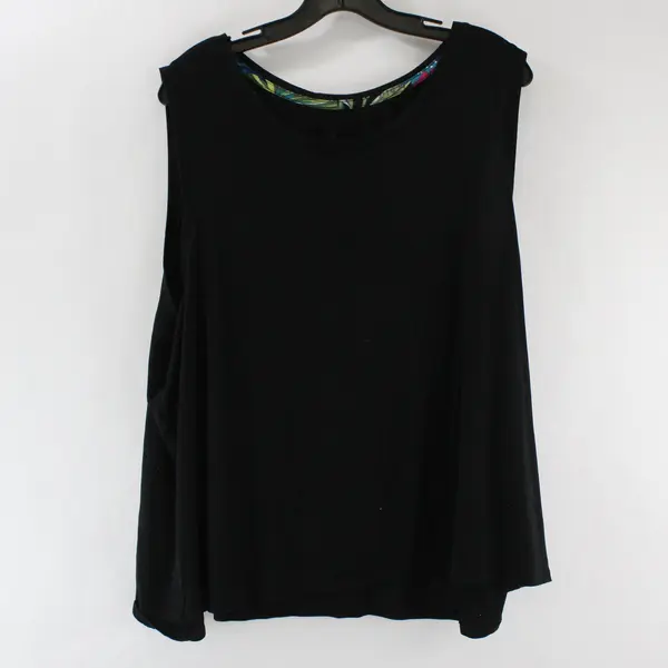 Cuddl Duds Solid Black Color Sleeveless Activewear Tank Top Women's Size 2X