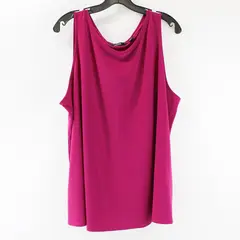 Dennis by Dennis Basso Magenta Sleeveless Blouse Top 2X Plus Size
