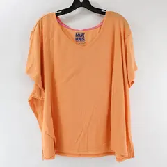 Muk Luks Women's 3X Orange Ribbed Short Sleeve Poly Blend T-Shirt