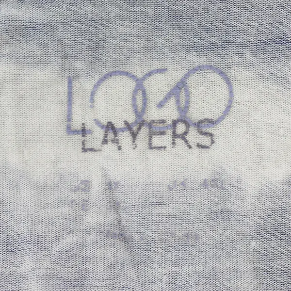 LOGO Layers Tank Womens 3X Blue White Tie Dye Sleeveless Top Summer Casual 