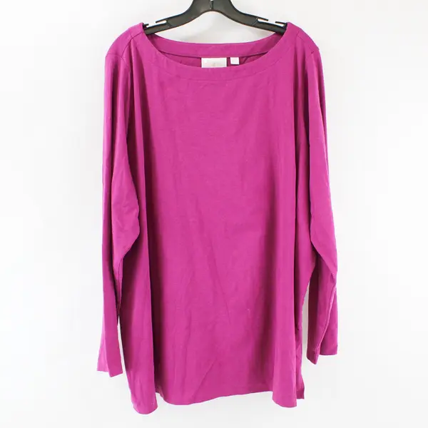 Belle By Kim Gravel Magenta Long-Sleeved Shirt Women's 3X