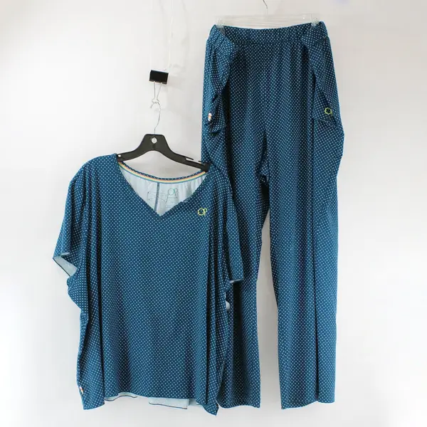 Ocean Pacific Women's Short Sleeve Sleepwear Pajama Set 3X Teal