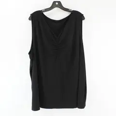 Susan Graver 3X Womens Black Sleeveless V-Neck Shirt 