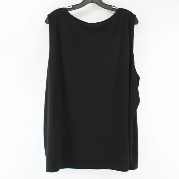 Susan Graver 3X Womens Black Sleeveless V-Neck Shirt 