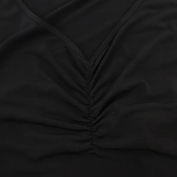 Susan Graver 3X Womens Black Sleeveless V-Neck Shirt 