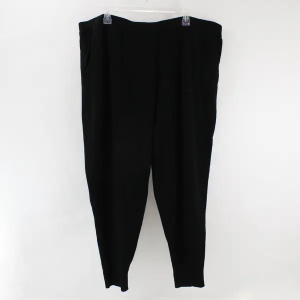 Marla Wynne Black Buttery Soft Tapered Leg Dress Pants Sz 2X Stretch