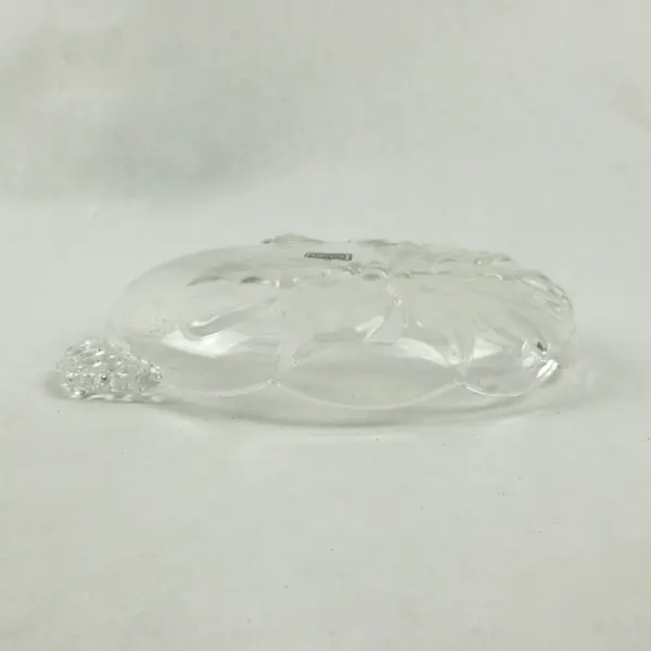 Mikasa Christmas Holly Glass Candy Nut Dish Scalloped Edge 6.5''