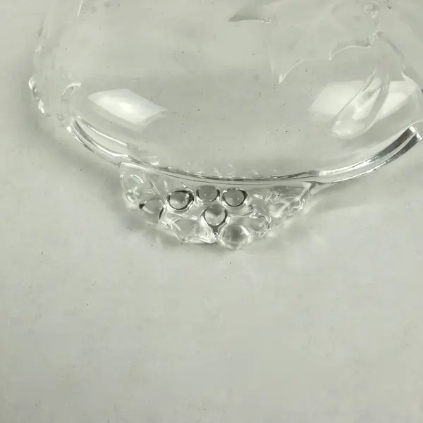 Mikasa Christmas Holly Glass Candy Nut Dish Scalloped Edge 6.5''
