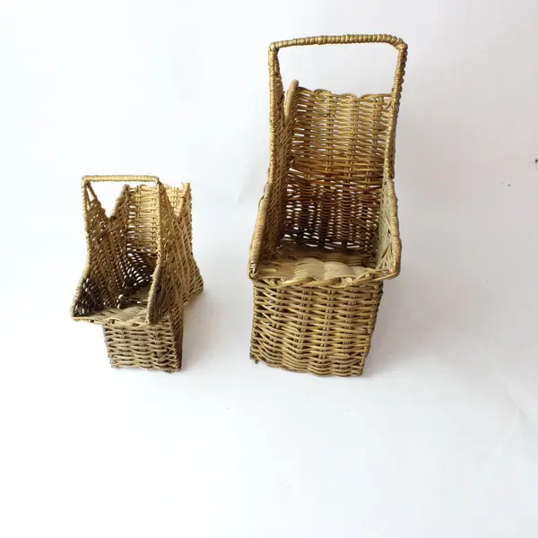 Two Nesting Star Shaped Wicker Baskets  - Unbranded