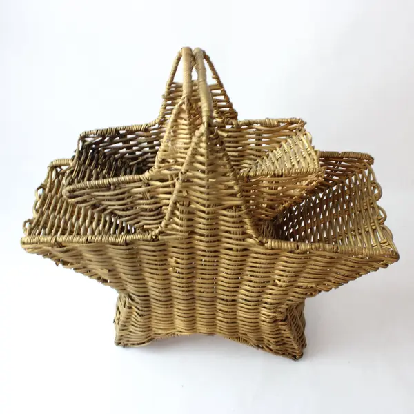 Two Nesting Star Shaped Wicker Baskets  - Unbranded