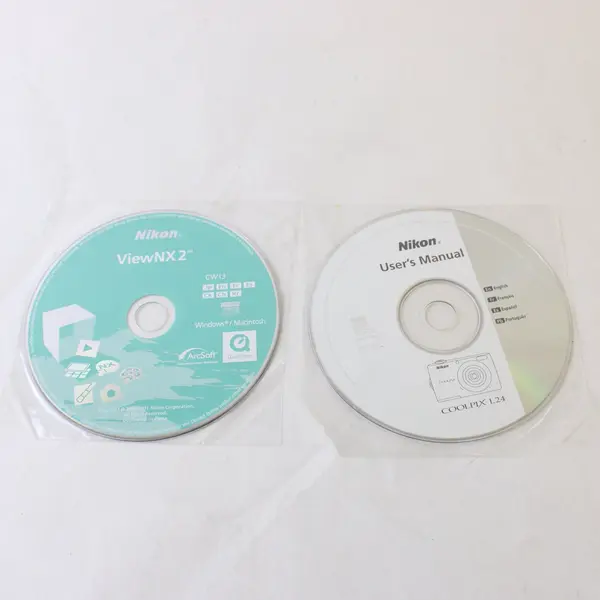 Lot of 2 Nikon COOLPIX L24 CD-ROMs User's Manual & ViewNX2 Software