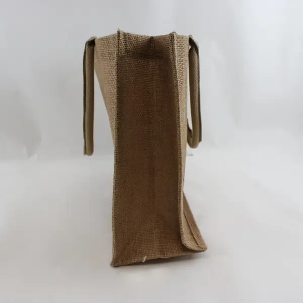 Aster Raine Natural Burlap Jute Tote Bag Beige Reusable Shopping Bag
