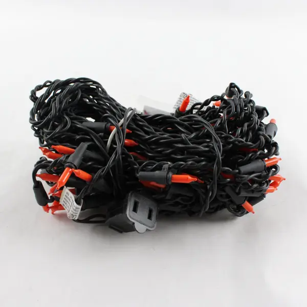 NEW Vtg Atico 100ct Halloween Drape Lights | Indoor/Outdoor | Orange Bulbs 10ft