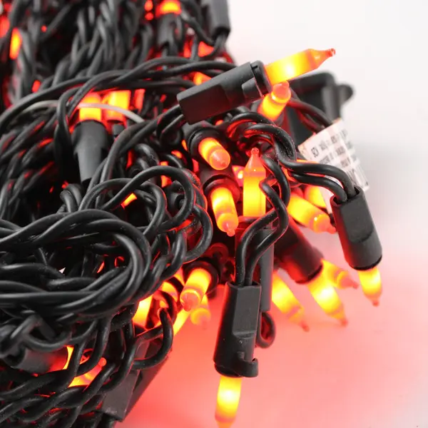 NEW Vtg Atico 100ct Halloween Drape Lights | Indoor/Outdoor | Orange Bulbs 10ft