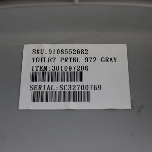 Dometic 972-GRAY Portable Toilet 2.6 Gallon Gray 301097206