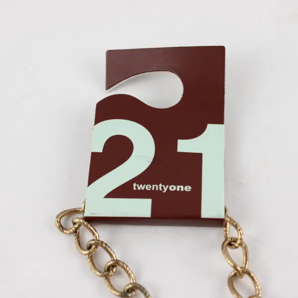 21 Twentyone Gold-Tone Coin Necklace Costume Jewelry 16in