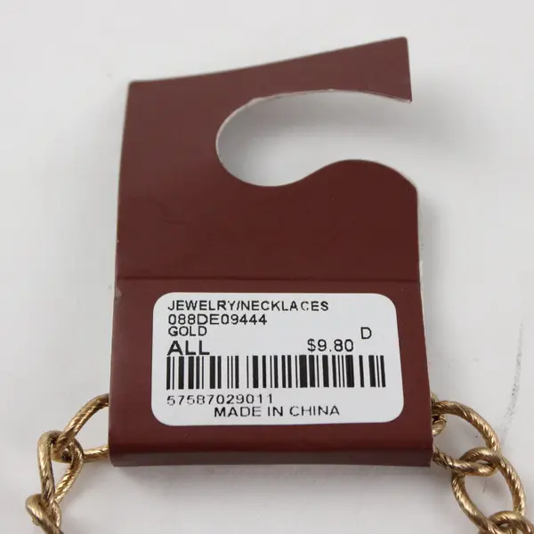 21 Twentyone Gold-Tone Coin Necklace Costume Jewelry 16in