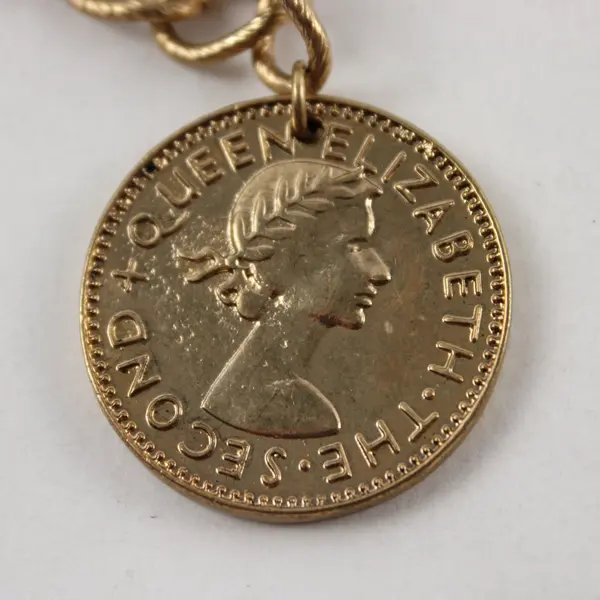 21 Twentyone Gold-Tone Coin Necklace Costume Jewelry 16in