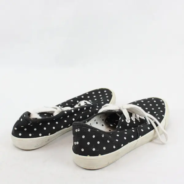 Old Navy Black/White Polka Dot Canvas Low Top Sneaker Lace Up Women's Sz 5
