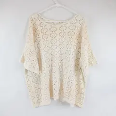 Unbranded Bohemian Style Cover Up Top Cream Knit One Size 