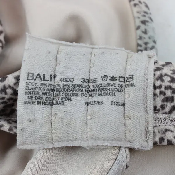 Bali 40DD Beige Brown Cheetah Print Underwire Bra 3385