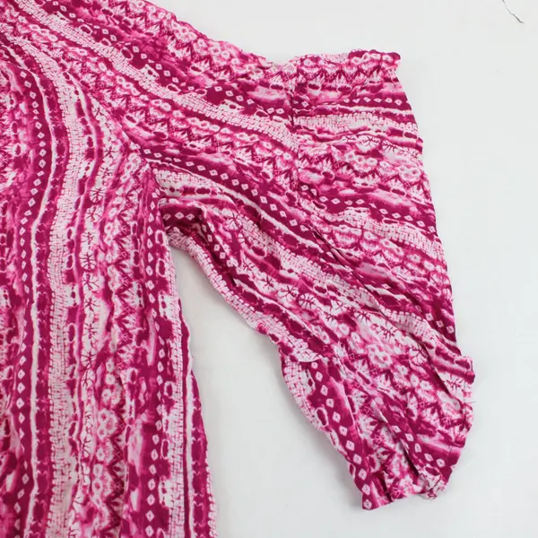 Terra & Sky Womens Pink White Bohemian Off Shoulder Top Approx 1X