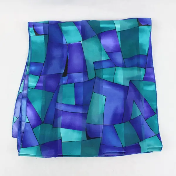 Lot of 2 Assorted Scarves or Head Wrap Turquoise Green Blue Purple Black Sheer