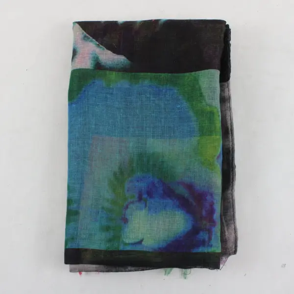 Watercolor Black/Rainbow Sheer Scarf for Women Lightweight Artistic Wrap Shawl 