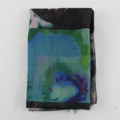 Watercolor Black/Rainbow Sheer Scarf for Women Lightweight Artistic Wrap Shawl 