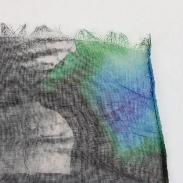 Watercolor Black/Rainbow Sheer Scarf for Women Lightweight Artistic Wrap Shawl 