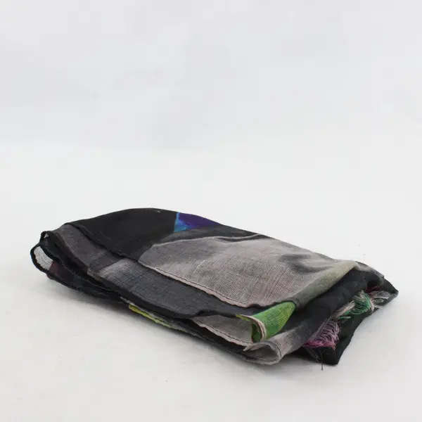 Watercolor Black/Rainbow Sheer Scarf for Women Lightweight Artistic Wrap Shawl 