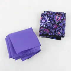 Lot of 2 Women's Sheer Chiffon Scarves Purple Solid Sarah Coventry Floral