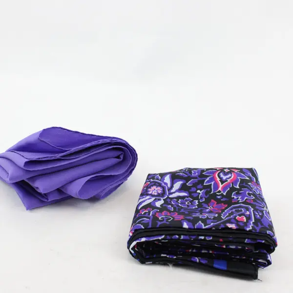 Lot of 2 Women's Sheer Chiffon Scarves Purple Solid Sarah Coventry Floral