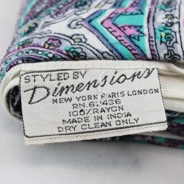 Styled By Dimensions Vintage Purple Teal Paisley Scarf  37.5''x 36.5''