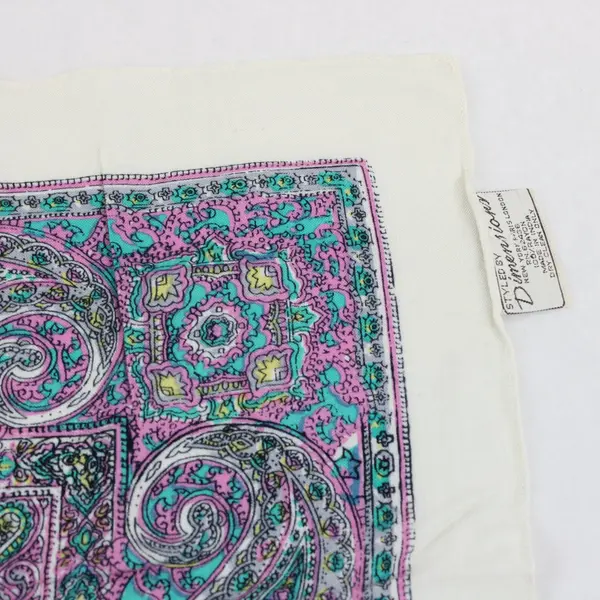Styled By Dimensions Vintage Purple Teal Paisley Scarf  37.5''x 36.5''