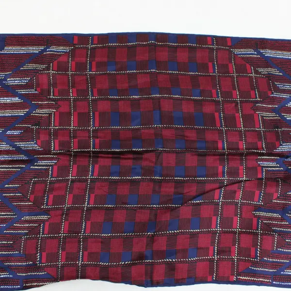 Echo Womens Rectangle Scarf Navy Red Beige White Geometric Plaid