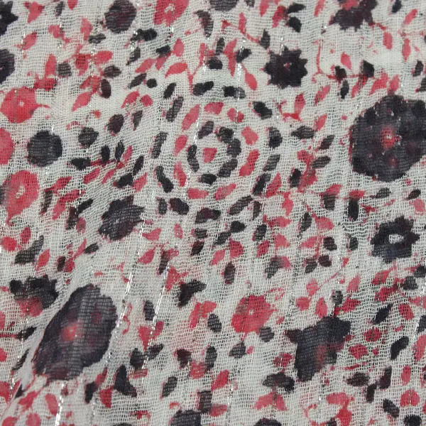 Peacock Silks Purple Red White Peacock Paisley Square Sheer Scarf 35x38.5