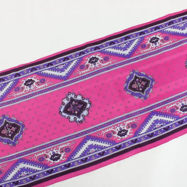 Pink, Purple, White Sheer Chiffon Rectangle Scarf 51'' by 10.25''