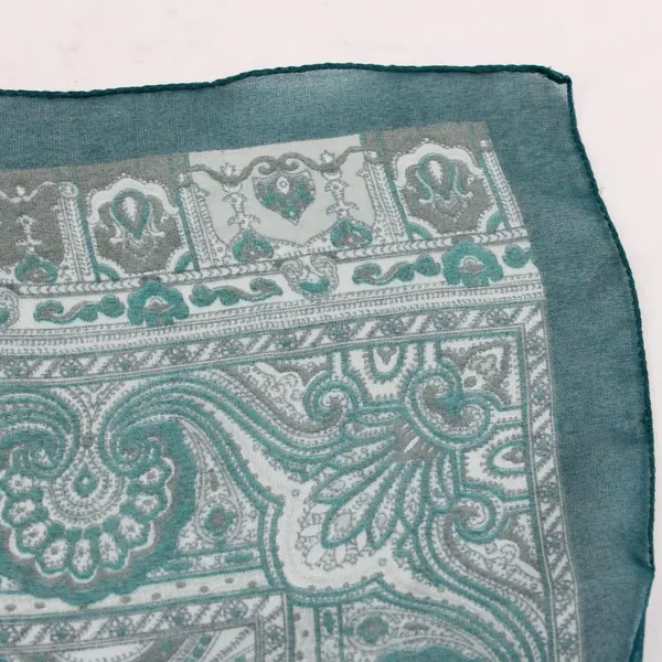 Sheer Turquoise Paisley Leopard Print Rectangular Scarf 62.5x15