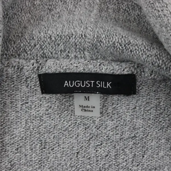 August Silk Gray Sleeveless Open Cardigan Duster Sweater M