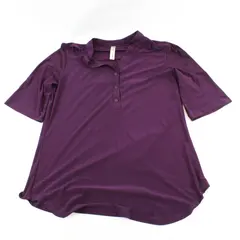 PerSeption Concept Women's Purple Blouse Size M Short Sleeve 4-Button