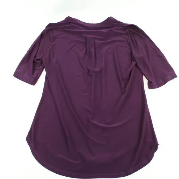 PerSeption Concept Women's Purple Blouse Size M Short Sleeve 4-Button