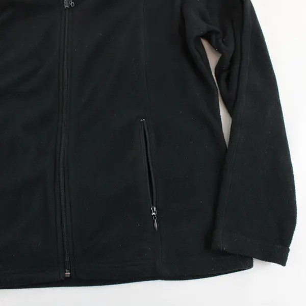 Blass by Bill Blass Womens Full Zip Fleece Jacket Black Gray Colorblock M