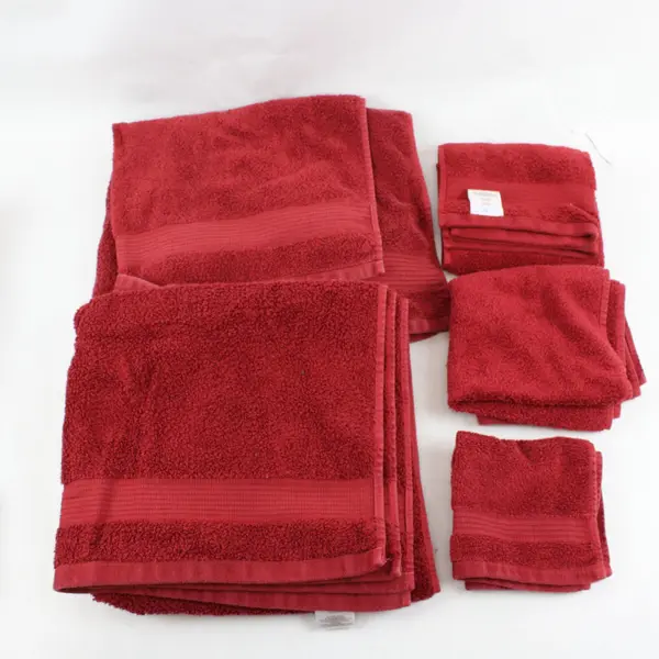 Micro Dry Cotton Absorbent 5-Piece Maroon Towel Set