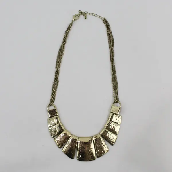 Vintage Gold-Tone Segmented Bib Necklace 18"